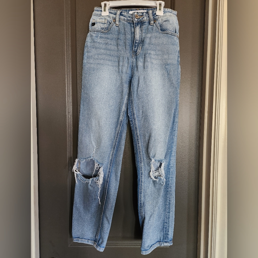 KanCan High Waisted Distressed Jeans Straight Fit Light Wash Women's jeans 5/ 26